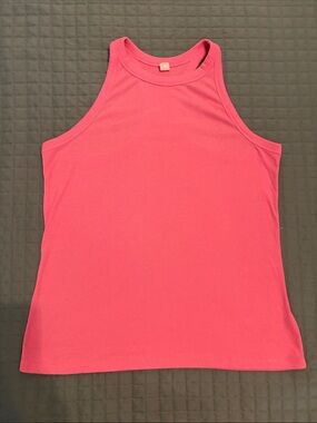 Women's High Neck Ultralite Neon Pink Tank Top